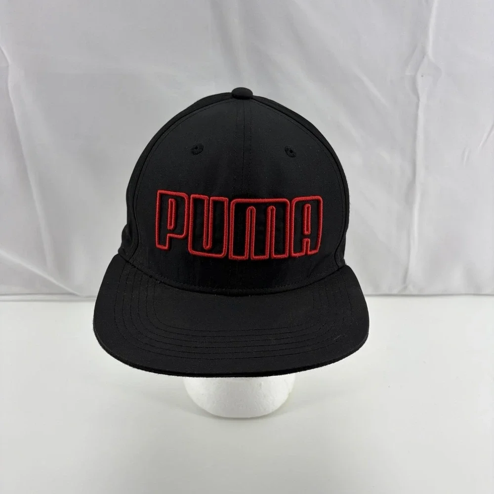 PUMA Estate 2.0 Snapback Adjustable Cap Black Structured Flat Brim Men's